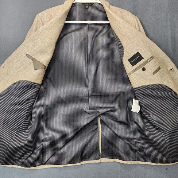 Banana Republic Mens Sport Coat 44R Slim Fit Linen Oatmeal Yacht Preppy Beachy - Picture 5 of 16